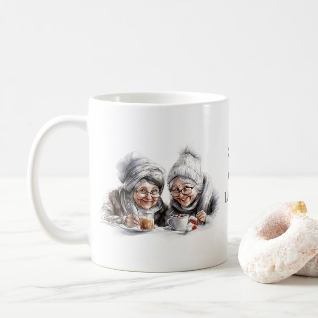 Taza De Café Abuelos, amigos, hermanas café Mug (Con donut)