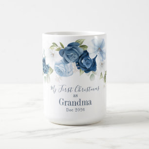 Taza De Café Abuelos Florales Eucalipto 1er Navidad