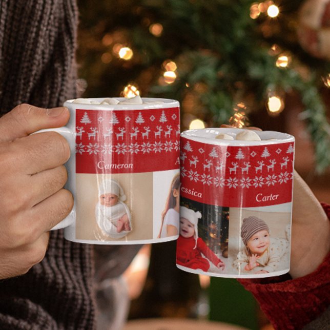 Taza De Café Abuelos Navidades 5 nietos foto roja (Subido por el creador)
