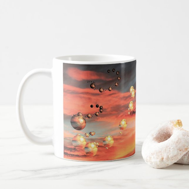Taza De Café Abundan los planetas (Con donut)