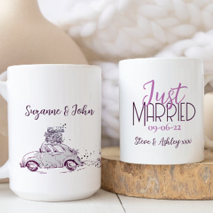 Taza De Café Acaba de casarse con un coche de luna de miel con 