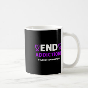 Taza De Café ¡Acabemos con la adicción! Cinta púrpura. Concienc