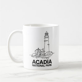 Taza De Café Acadia National Park Lighthouse Line Art