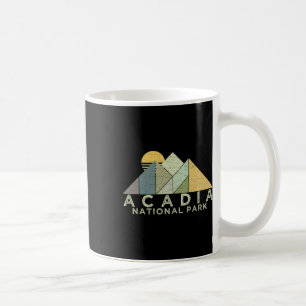 Taza De Café Acadia Retro Parque Nacional Senderismo Apretado
