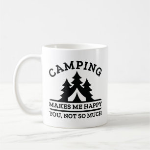 Taza De Café Acampar Me Hace Feliz
