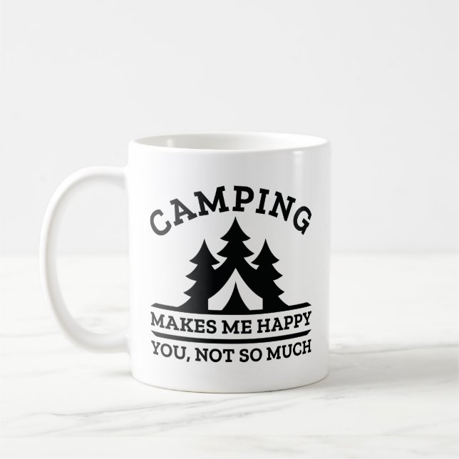 Taza De Café Acampar Me Hace Feliz (Izquierda)