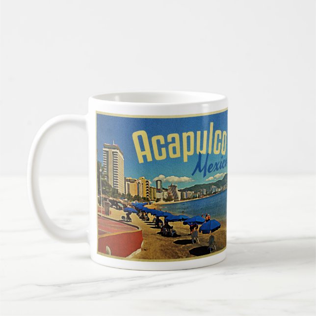 Taza De Café Acapulco México Viajes de época (Izquierda)