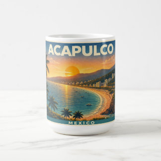 Taza De Café Acapulco Vintage Travel Poster Mug