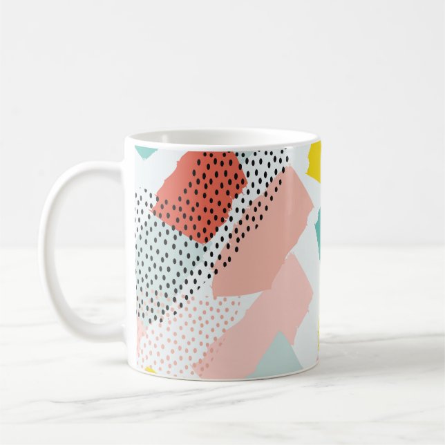 Taza De Café Acariciaciones de cepillo de Memphis: patrón vinta (Izquierda)