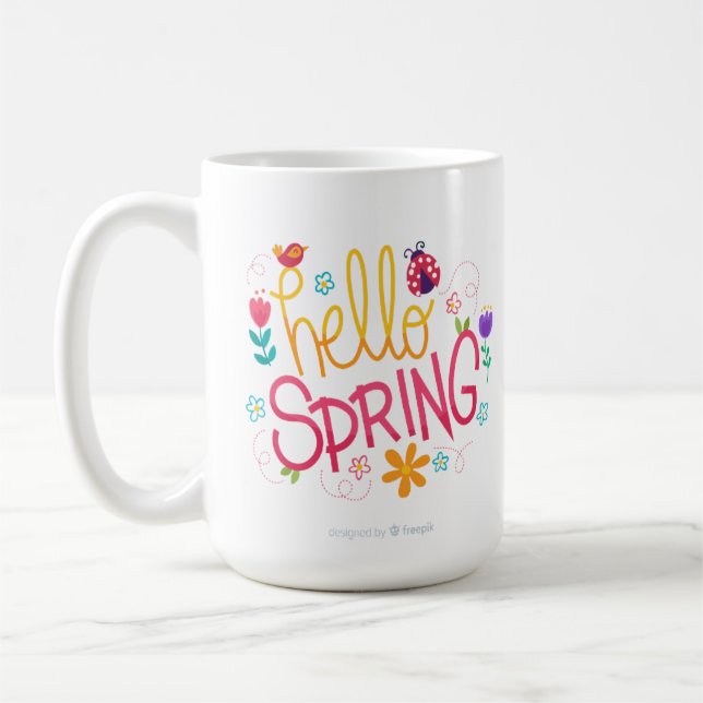 Taza De Café accent mug 11oz happy spring easter (Izquierda)
