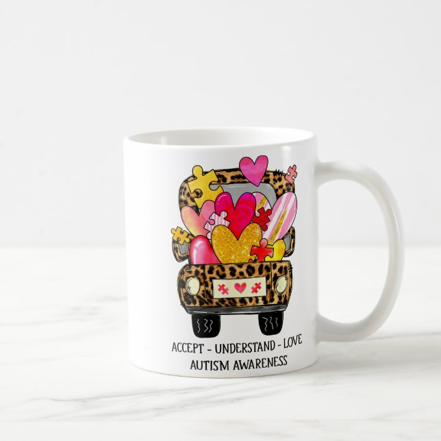 Taza De Café Accept Understand Love Autism Awareness Support Va (Derecha)