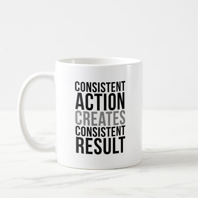Taza De Café Acción consistente crea un resultado coherente (Izquierda)