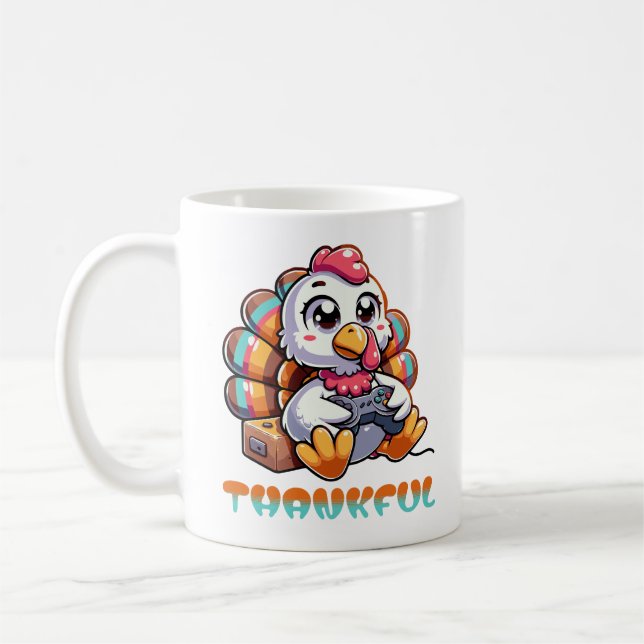 Taza De Café Acción de Gracias, animal jugador de acción de gra (Izquierda)