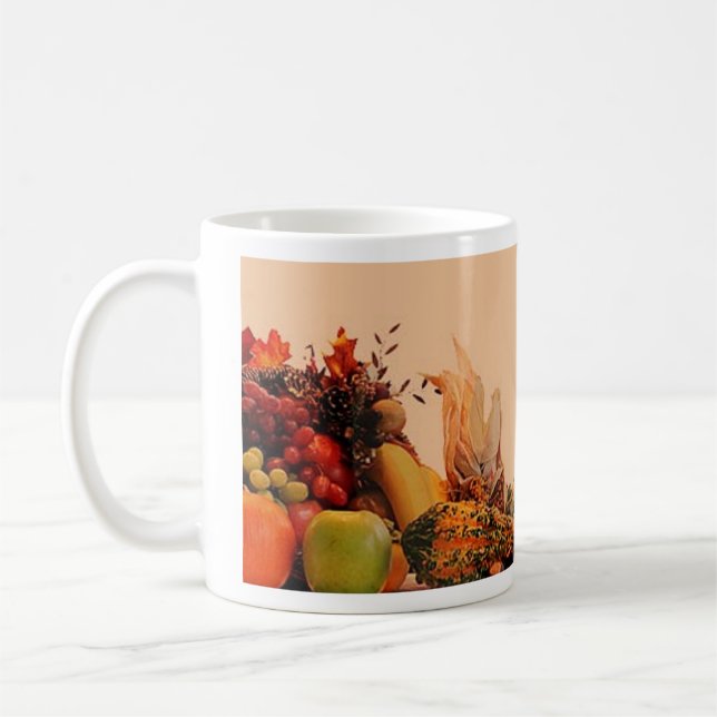 Taza De Café Acción de Gracias/Cornucopia (Izquierda)