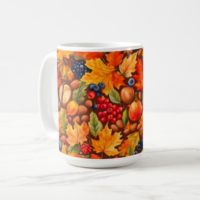 Taza De Café Acción de Gracias de la Cosecha Forestal de Otoño (Anverso izquierdo)