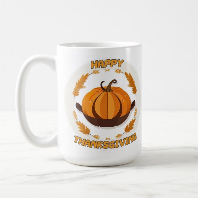 Taza De Café acción de gracias feliz (Izquierda)