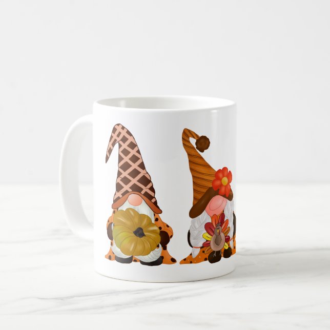 Taza De Café Acción de Gracias Gnomes Mug (Anverso izquierdo)