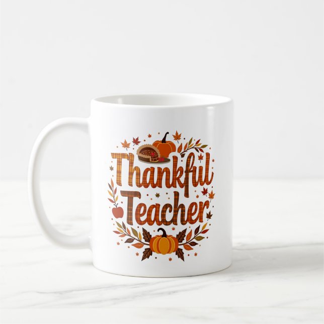 Taza De Café Acción de Gracias personalizada para profesores (Izquierda)