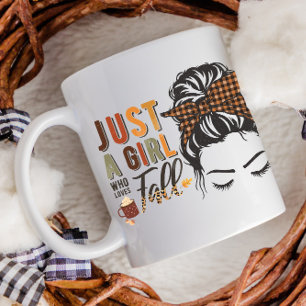 Taza De Café Acción de Gracias sólo un Chica que ama caer desor