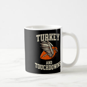 Taza De Café Acción De Gracias Turquía Y Tee De Fútbol