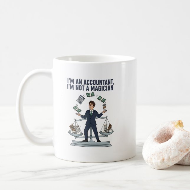 Taza De Café Accountant Life Essentials – Professional Finance  (Con donut)