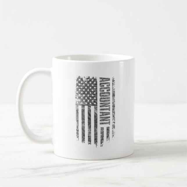 Taza De Café Accountant USA Flag Distressed design (Izquierda)