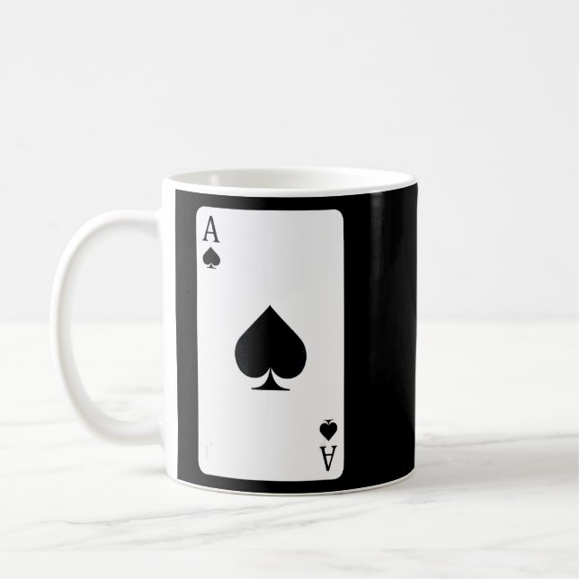 Taza De Café Ace De Espadas Jugando Tarjeta De Ace (Izquierda)