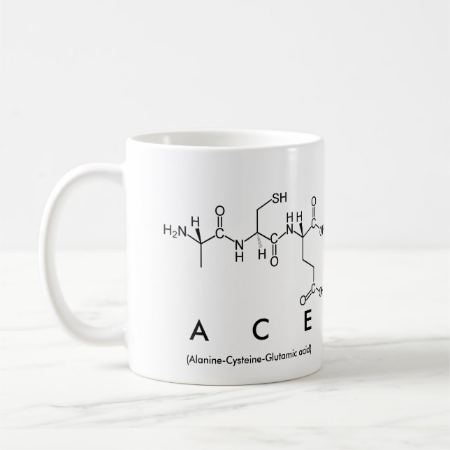 Taza De Café Ace peptide nombre mug (Izquierda)