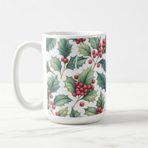 Taza De Café Acebo de Navidad personalizado