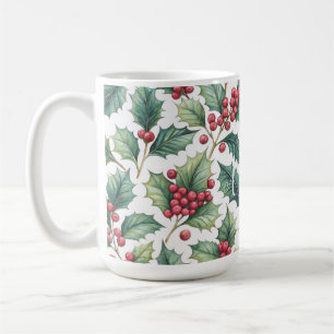 Taza De Café Acebo de Navidad personalizado