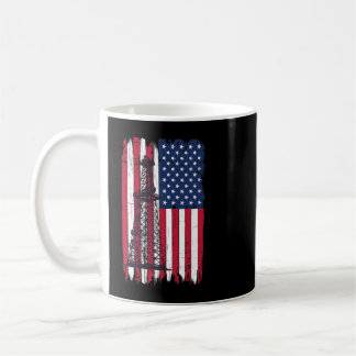 Taza De Café Aceite de balón pozo bandera patriótica estadounid