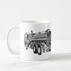 Taza De Café Aceite De Camión De Fuego Gris Pintado,