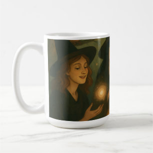 Taza De Café Aceite de Halloween pintando brujas en los bosques