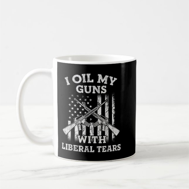 Taza De Café Aceito Mis Pistolas Con Lágrimas Liberales Amante  (Izquierda)