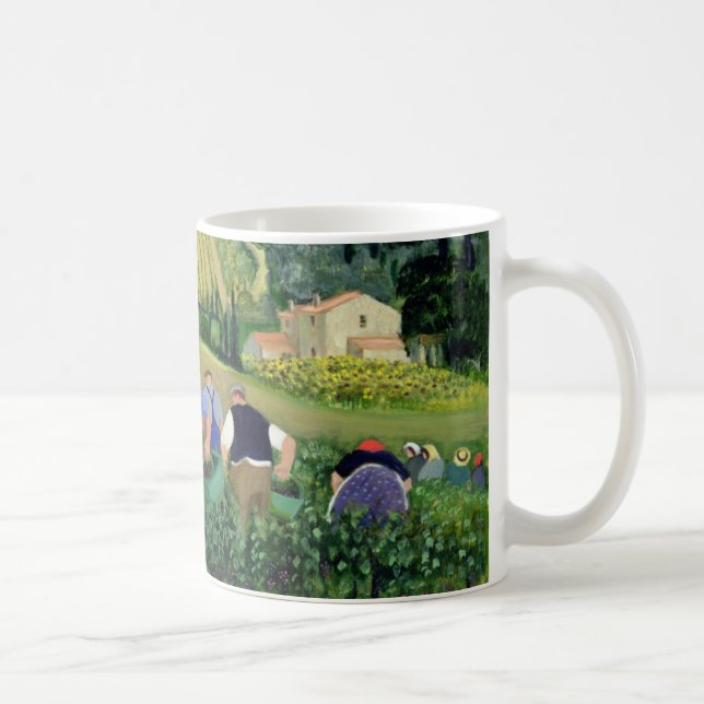 Taza De Café Aceitunas y girasoles del viñedo (Derecha)