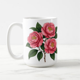 Taza De Café 🌸 Acento Floral Rosa para Descansos de Café 🎁