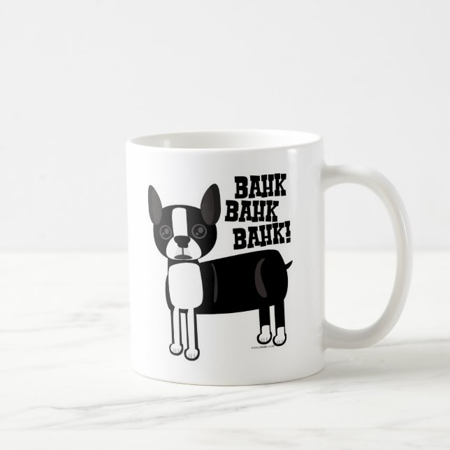 Taza De Café Acento Terrier 2 de Boston echado a un lado (Derecha)