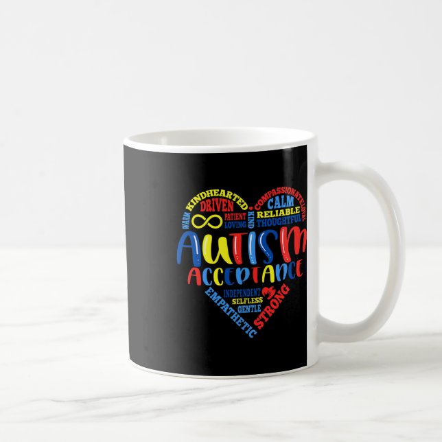 Taza De Café Aceptación Autismo Sensibilización Mes de apoyo Ro (Derecha)
