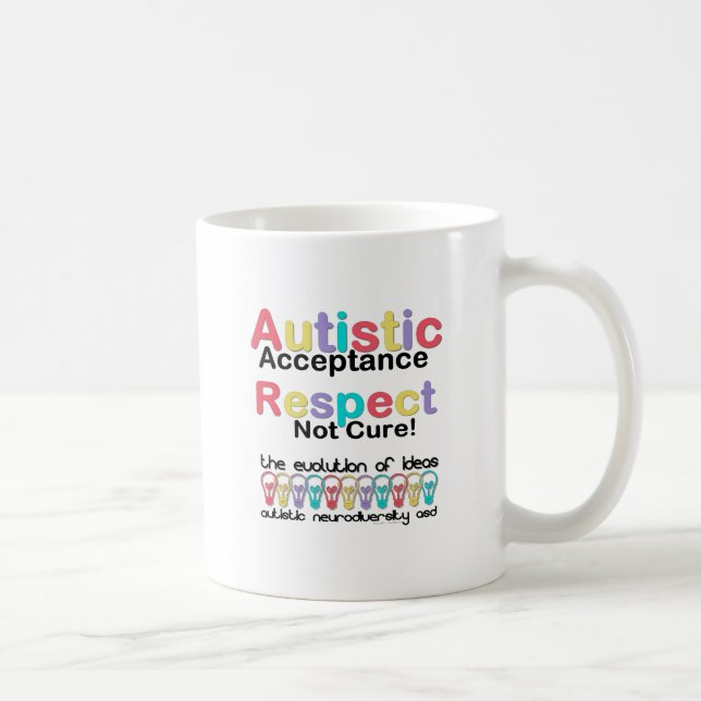 Taza De Café Aceptación autista Respeto No Cura (Derecha)