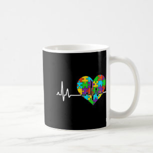 Taza De Café Aceptación del rompecabezas del corazón del amor H