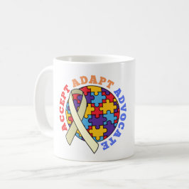 Taza De Café Aceptar Adaptar Abogar - Cinta Mundial de Concient