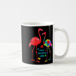 Taza De Café Acepto entiendo amor autismo flamenco rompecabezas