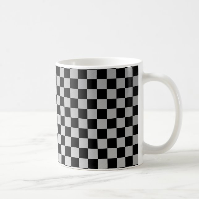 Taza De Café Acero cepillado de cuadros (Derecha)