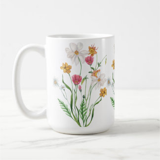 Taza De Café Acero inoxidable de flor silvestre personalizada