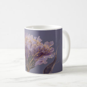 Taza De Café Acientos Florales Inspirados en Peonía Púrpura y D