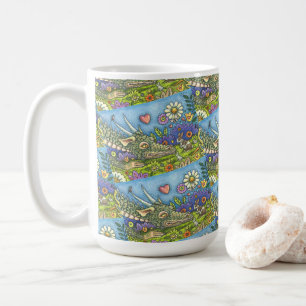 Taza De Café ACOGEDOR DRAGÓN ORIENTAL EN BUNNY TRAIL CUte Fanta
