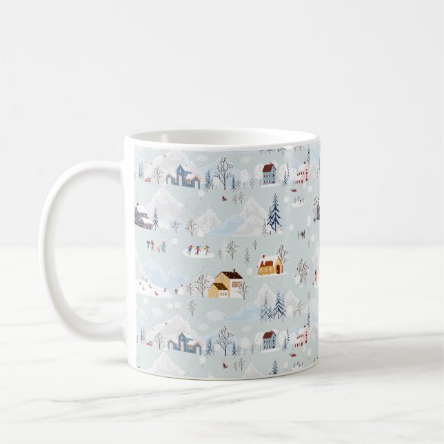 Taza De Café Acogedor invierno Modelo de Villa de Patinaje Hiel (Izquierda)