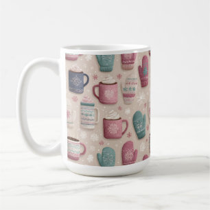 Taza De Café Acogedor patrón de invierno sin soldadura con Mitt