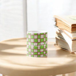 Taza De Café Acogedor patrón de plástico de color verde marrón