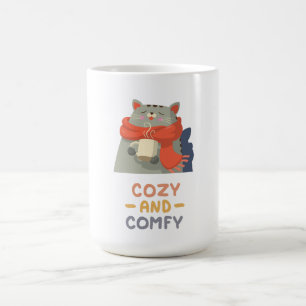 Taza De Café Acogedor y cómodo gato Naranja Scarf Invierno cáli